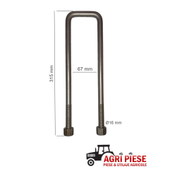 Brida fixare Ø16x67x315 mm ASF21620