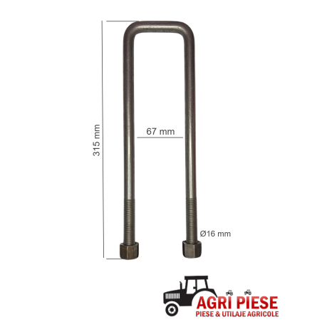 Brida fixare Ø16x67x315 mm ASF21620
