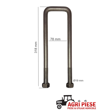 Brida fixare Ø19x78x318 mm ASF21335