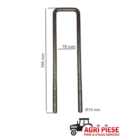 Brida fixare Ø15x78x395 mm ASF11066