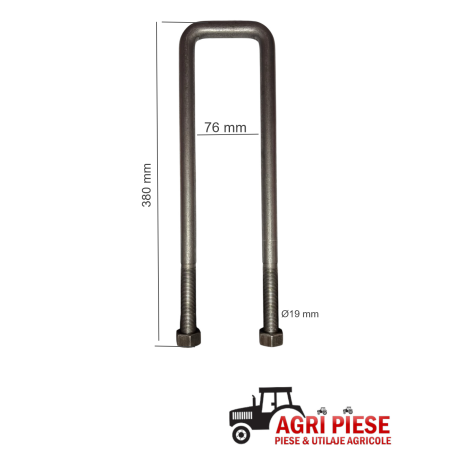 Brida fixare Ø19x76x380 mm ASF21643