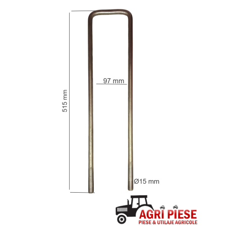 Brida fixare Ø15x97x515 mm ASF11071