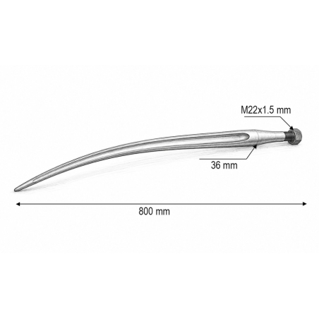Tepusa arcuita C pentru furca incarcat baloti 22x36X800mm