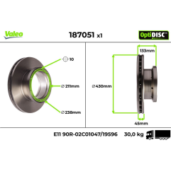Disc frana fata-spate Mercedes Actros/Atego/Axor 9424210912,9424211212 - 3