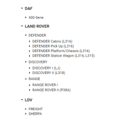 Kit reparatie etrier dreapta/stanga Land Rover 8G8587L,496150