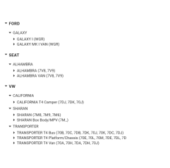 Kit reparatie etrier dreapta/stanga Ford Galaxy/Seat Alhambra/VW Transporter 7201628,95VW2B119BB
