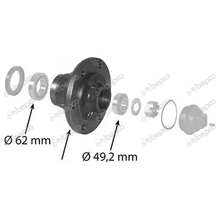 Butuc roata fata Massey Ferguson 180338M92, 826747M91, 926942M1