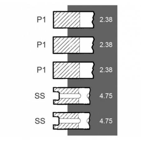 Set Segmenti Motor CASE 714 856 R1, 714 858 R1