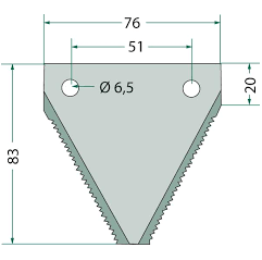 Lamela Cutit Claas 611203.41, 84429103M, JAG01-002, 5256112031/25, B102506 Rasspe - 2
